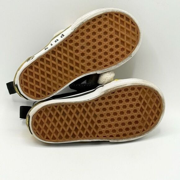 Vans Bee Kind Aplix Slip-On Yellow Black Canvas Sneakers - Toddler US 6 - Picture 10 of 10